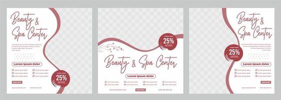 Beauty and spa social media post or banner template vector