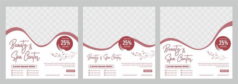 Beauty and spa social media post or banner template