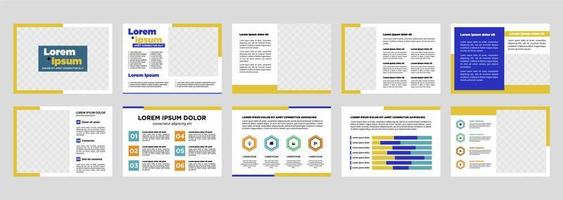 Business presentation templates set. Use for modern presentation background  brochure design  website slider  landing page  annual report  company profile vector