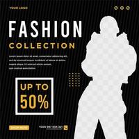 Fashion social media post template vector