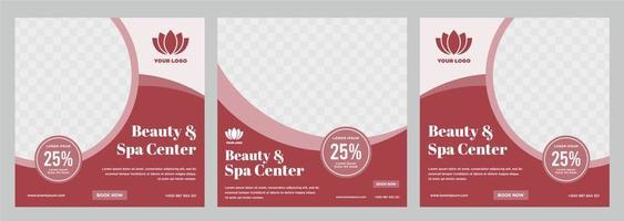 Beauty and spa social media post or banner template vector