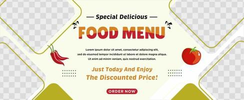 Delicious food menu and restaurant social media post template vector