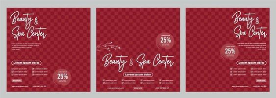 Beauty and spa social media post or banner template vector