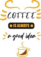 Coffee is always a good idea vector