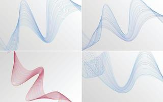 Add a modern flair to your project with this set of 4 vector wave backgrounds