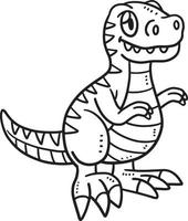Baby T-Rex Isolated Coloring Page for Kids vector