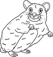 Mother Hamster Isolated Coloring Page for Kids vector