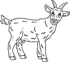 Mother Goat Isolated Coloring Page for Kids vector