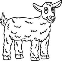 Baby Goat Isolated Coloring Page for Kids vector