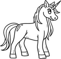 Baby Unicorn Isolated Coloring Page for Kids vector