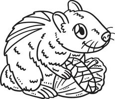 Baby Chipmunk Isolated Coloring Page for Kids vector