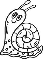 Baby Snail Isolated Coloring Page for Kids vector