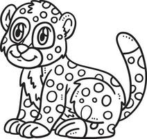 Baby Cheetah Isolated Coloring Page for Kids vector