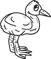 Baby Flamingo Isolated Coloring Page for Kids vector