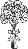 Daisies Spring Coloring Page for Adults vector