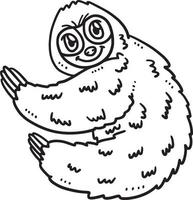 Baby Sloth Isolated Coloring Page for Kids vector