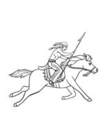 Native American Indian Riding a Horse Isolated vector