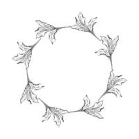 Hand drawn vector circle frame wreath arrangement with peony flowers, buds and leaves. Isolated on white background. Design for invitations, wedding or greeting cards, wallpaper, print, textile