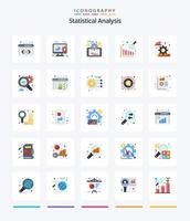 Creative Statistical Analysis 25 Flat icon pack  Such As finance analysis. gear. data management. finance. analysis process vector