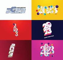 Big Set of 2023 Happy New Year logo text design 2023 number design template vector