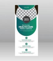 Modern Elegant medical roll up banner, Medical flyer template for hospital, doctor, nurse, and healthcare promotion. x banner, Corporate roll-up banner vector