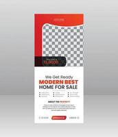 Modern House Sale Roll Up Banner Standee Home Display or pull up, x banner template for Real estate Agency vector