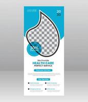 Modern Elegant medical roll up banner, Medical flyer template for hospital, doctor, nurse, and healthcare promotion. x banner, Corporate roll-up banner vector