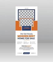 Modern House Sale Roll Up Banner Standee Home Display or pull up, x banner template for Real estate Agency vector