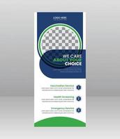 Modern Elegant medical roll up banner, Medical flyer template for hospital, doctor, nurse, and healthcare promotion. x banner, Corporate roll-up banner vector