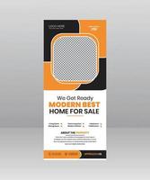 Modern House Sale Roll Up Banner Standee Home Display or pull up, x banner template for Real estate Agency vector