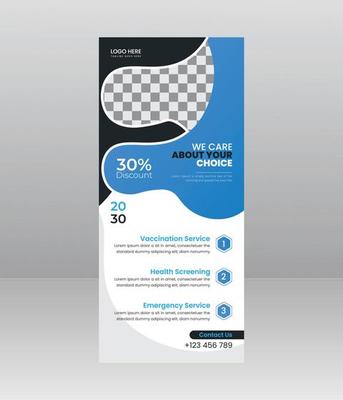 Modern Elegant medical roll up banner, Medical flyer template for hospital, doctor, nurse, and healthcare promotion. x banner, Corporate roll-up banner