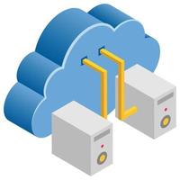 Cloud Server Connection - Isometric 3d illustration. vector