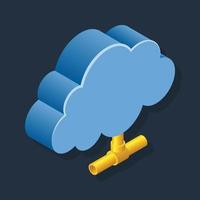Cloud Network - Isometric 3d illustration. vector