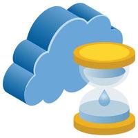 Cloud Timer - Isometric 3d illustration. vector