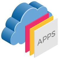 Cloud Application - Isometric 3d illustration. vector