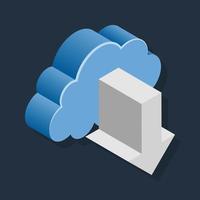 Cloud Download - Isometric 3d illustration. vector
