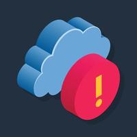 información de la nube - ilustración 3d isométrica. vector