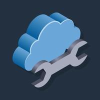 Cloud Optimization - Isometric 3d illustration. vector
