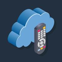 Cloud Control Remote - Isometric 3d illustration. vector