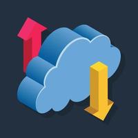 transferencia de datos - ilustración 3d isométrica. vector