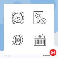 4 Creative Icons Modern Signs and Symbols of clock remove decorate devices investment Editable Vector Design Elements