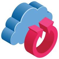 Cloud Update - Isometric 3d illustration. vector