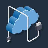 Cloud Plugin - Isometric 3d illustration. vector