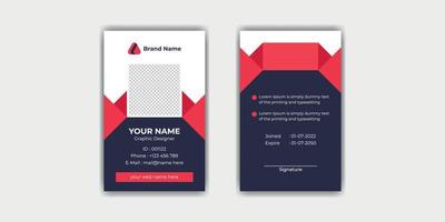 Corporate office employee id card template vector