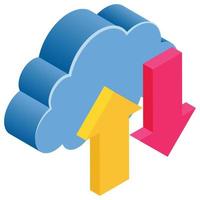 Transfer Cloud Data - Isometric 3d illustration. vector