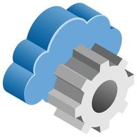 Cloud Settings - Isometric 3d illustration. vector