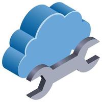 Cloud Optimization - Isometric 3d illustration. vector