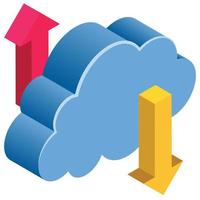 transferencia de datos - ilustración 3d isométrica. vector