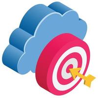 Cloud Target - Isometric 3d illustration. vector