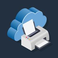 Wireless Printer - Isometric 3d illustration. vector